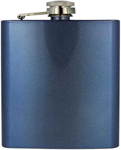 Flachmann Edelstahl  Glossy blau 6oz.