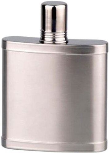 Flachmann Edelstahl satiniert mit Trinkkappe 6oz/180ml Flachmann Edelstahl satiniert mit Trinkkappe 6oz/180ml