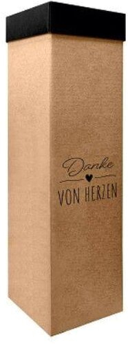 Flaschenbox Danke von Herzen Braune Geschenkbox Flaschenbox Danke von Herzen Braune Geschenkbox