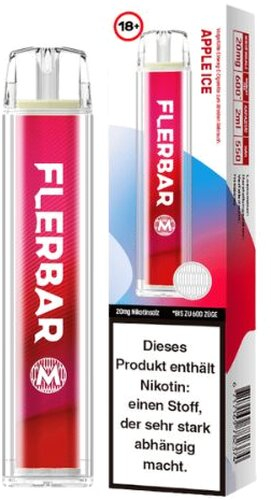 Flerbar 600 Einweg E-Zigarette Apple Ice 20mg 