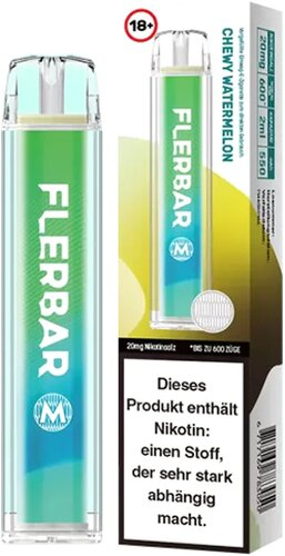Flerbar 600 Einweg E-Zigarette Chewy Watermelon 20mg  Flerbar 600 Einweg E-Zigarette Chewy Watermelon 20mg