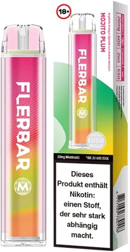 Flerbar 600 Mojito Plum Einweg E-Zigarette 20mg Flerbar 600 Mojito Plum Einweg E-Zigarette 20mg