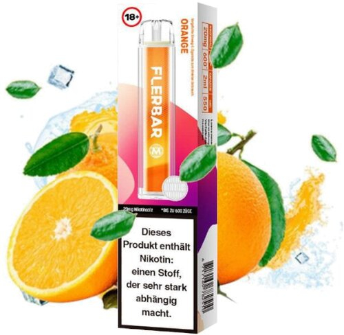 Flerbar 600 Orange Einweg E-Zigarette 20mg Flerbar 600 Orange Einweg E-Zigarette 20mg