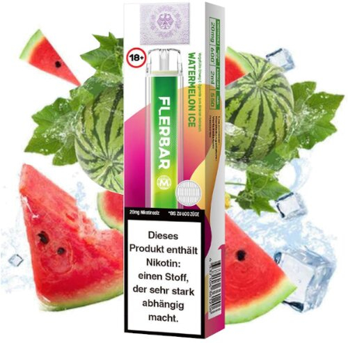 Flerbar 600 Watermelon Ice Einweg E-Zigarette 20mg Flerbar 600 Watermelon Ice Einweg E-Zigarette 20mg