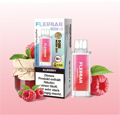 Flerbar Pod Alberry Prefilled Pods 2x2ml 20mg Flerbar Pod Alberry Prefilled Pods 2x2ml 20mg