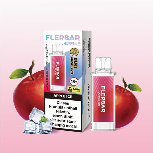 Flerbar Pod Apple Ice Prefilled Pods 2x2ml 20mg Flerbar Pod Apple Ice Prefilled Pods 2x2ml 20mg