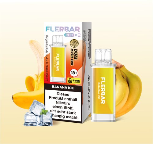 Flerbar Pod Banana Ice Prefilled Pods 2x2ml 20mg Flerbar Pod Banana Ice Prefilled Pods 2x2ml 20mg