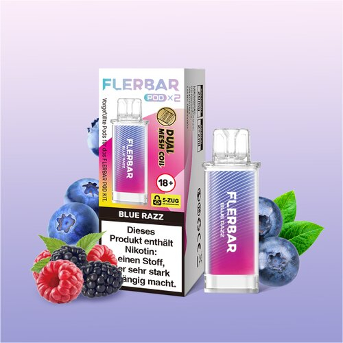 Flerbar Pod Blue Razz Prefilled Pods 2x2ml 20mg