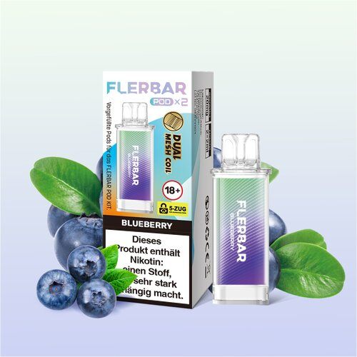 Flerbar Pod Blueberry Prefilled Pods 2x2ml 20mg Flerbar Pod Blueberry Prefilled Pods 2x2ml 20mg