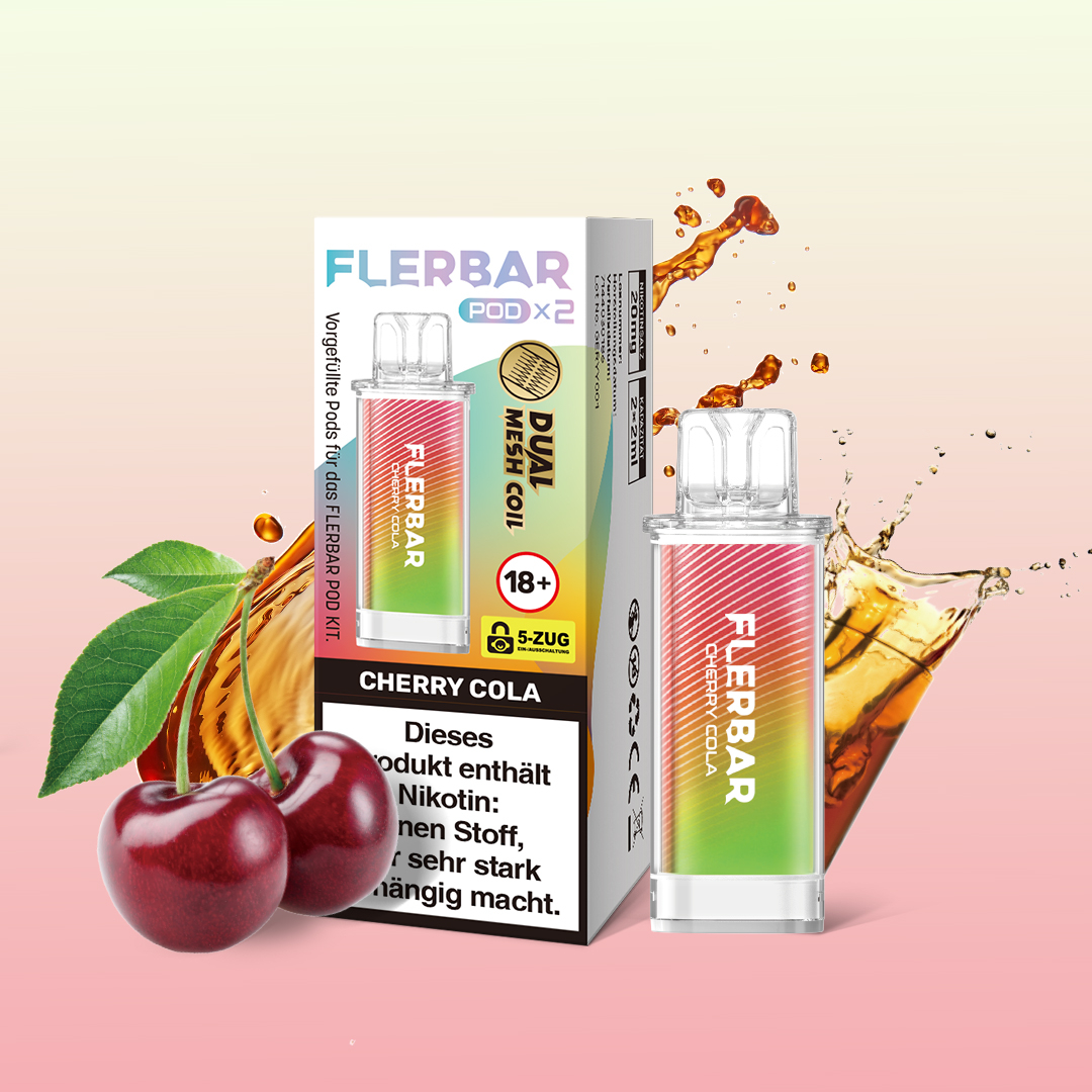 Flerbar Pod Cherry Cola Prefilled Pods 2x2ml 20mg Flerbar Pod Cherry Cola Prefilled Pods 2x2ml 20mg