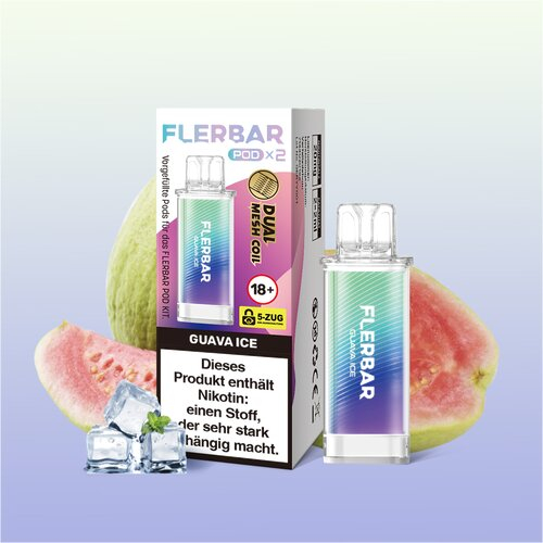 Flerbar Pod Guava Ice Prefilled Pods 2x2ml 20mg Flerbar Pod Guava Ice Prefilled Pods 2x2ml 20mg