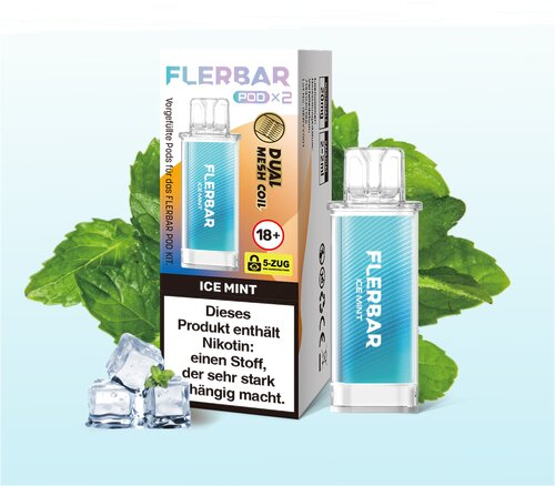 Flerbar Pod Ice Mint Prefilled Pods 2x2ml 20mg Flerbar Pod Ice Mint Prefilled Pods 2x2ml 20mg