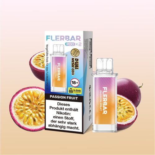 Flerbar Pod Passion Fruit Prefilled Pods 2x2ml 20mg Flerbar Pod Passion Fruit Prefilled Pods 2x2ml 20mg