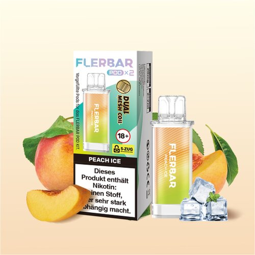 Flerbar Pod Peach Ice Prefilled Pods 2x2ml 20mg Flerbar Pod Peach Ice Prefilled Pods 2x2ml 20mg