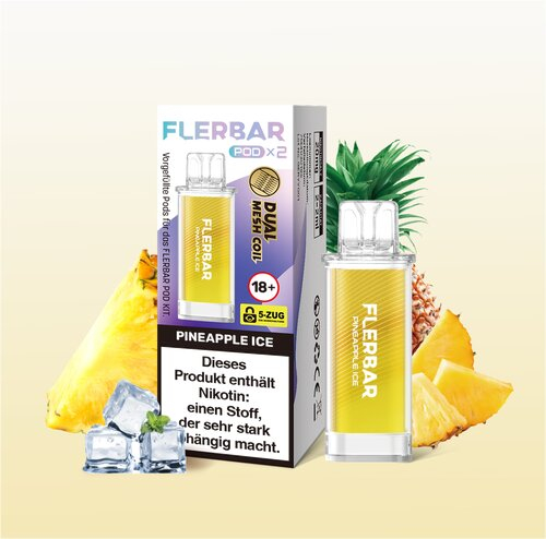 Flerbar Pod Pineapple Ice Prefilled Pods 2x2ml 20mg Flerbar Pod Pineapple Ice Prefilled Pods 2x2ml 20mg