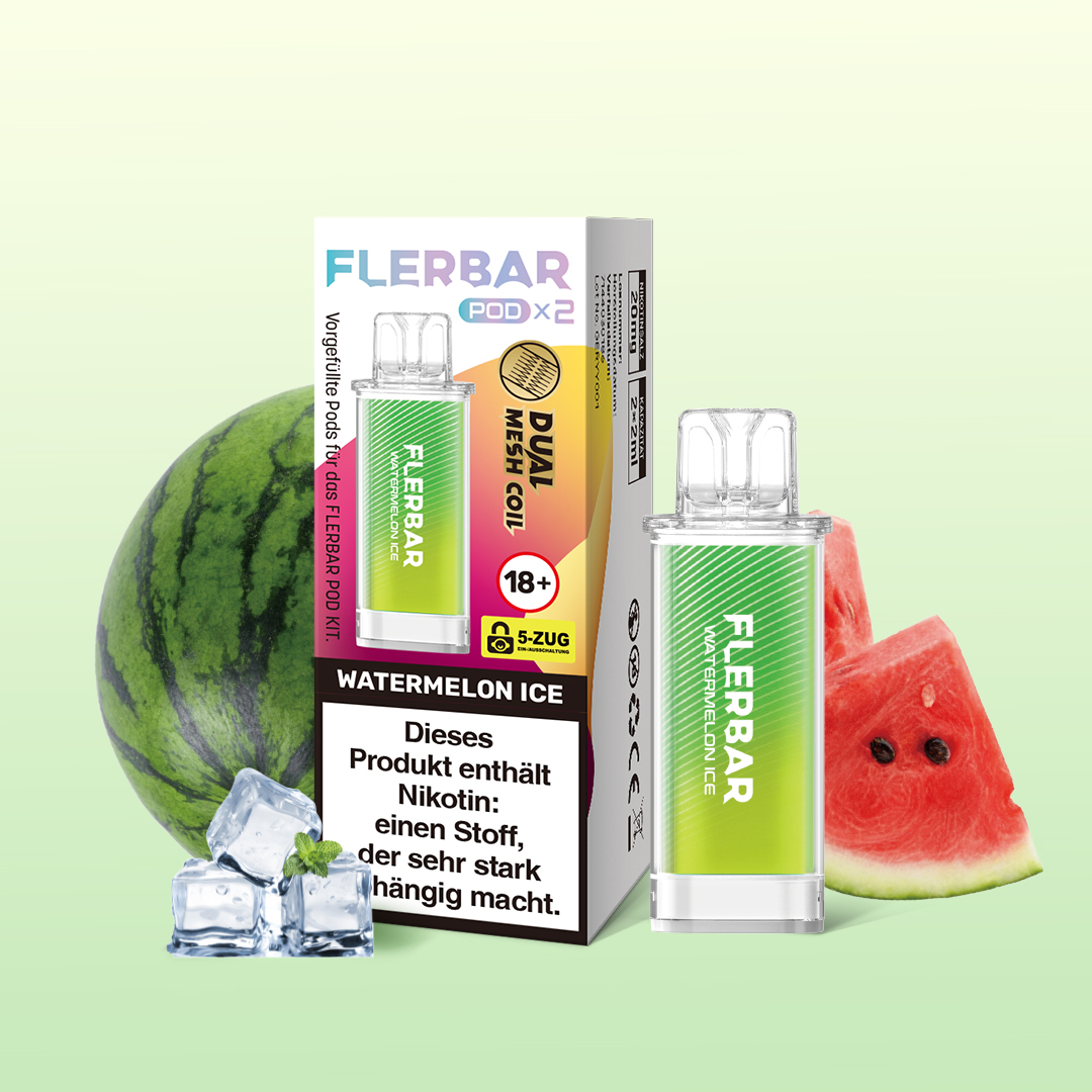 Flerbar Pod Watermelon Ice Prefilled Pods 2x2ml 20mg Flerbar Pod Watermelon Ice Prefilled Pods 2x2ml 20mg