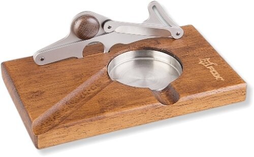 Fox Knives Tisch-Zigarrenschneider mit Ascher Edelstahl satiniert
