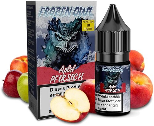Frozen OWL Apfel Pfirsich Nikotinsalz Liquid 10ml 10mg