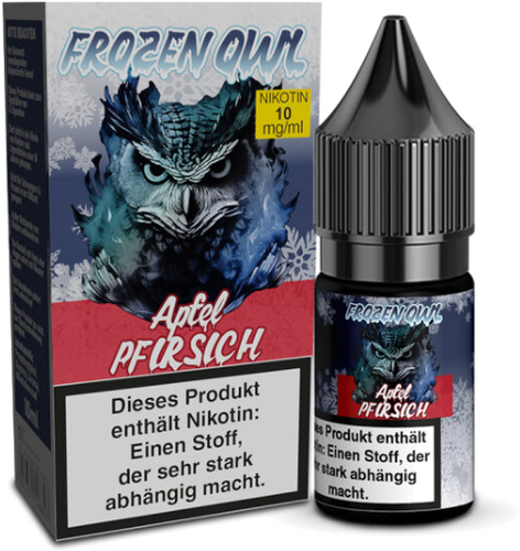 Frozen OWL Apfel Pfirsich Nikotinsalz Liquid 10ml 10mg