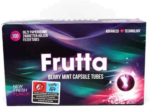 Frutta Flavorkapsel Hülsen Berry Mint 1x100Stk. Frutta Flavorkapsel Hülsen Berry Mint 1x100Stk.