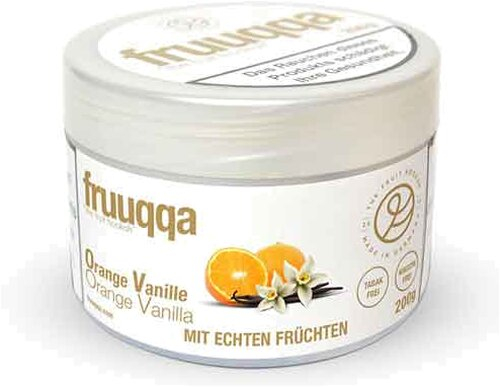 Fruuqqa Shisha-Tabakersatz Orange Vanille nikotinfrei 200g  Fruuqqa Shisha-Tabakersatz Orange Vanille nikotinfrei 200g