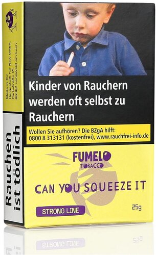FUMELO TOBACCO CAN YOU SQUEEZE IT Strong Line Wasserpfeifentabak 25g FUMELO TOBACCO CAN YOU SQUEEZE IT Strong Line Wasserpfeifentabak 25g