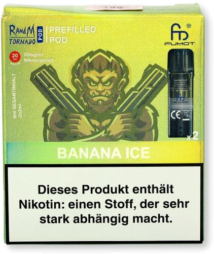 RandM Tornado Pods Banana Ice 2x2ml 20mg RandM Tornado Pods Banana Ice 2x2ml 20mg