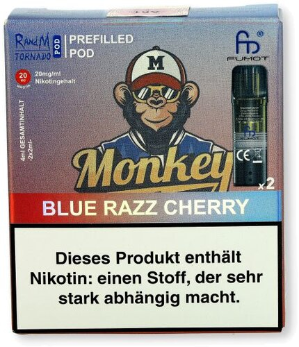 RandM Tornado Pods Blue Razz Cherry 2x2ml 20mg RandM Tornado Pods Blue Razz Cherry 2x2ml 20mg