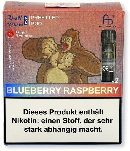RandM Tornado Pods Blueberry Raspberry 2x2ml 20mg