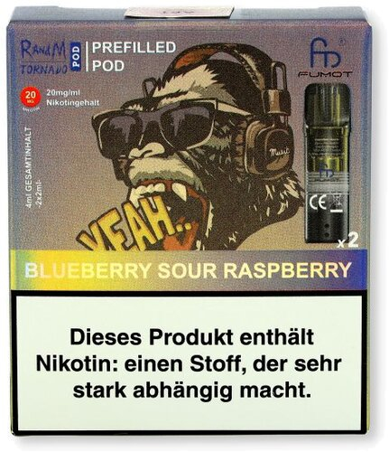 RandM Tornado Pods Blueberry Sour Raspberry 2x2ml 20mg