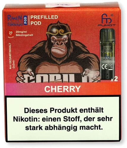 RandM Tornado Pods Cherry 2x2ml 20mg RandM Tornado Pods Cherry 2x2ml 20mg