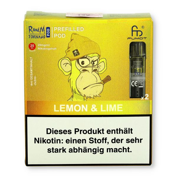 Fumot RandM Tornado Pods Lemon & Lime 2x2ml 20mg
