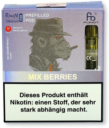 RandM Tornado Pods Mix Berries 2x2ml 20mg RandM Tornado Pods Mix Berries 2x2ml 20mg