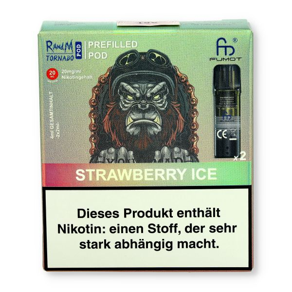 Fumot RandM Tornado Pods Strawberry Ice 2x2ml 20mg Fumot RandM Tornado Pods Strawberry Ice 2x2ml 20mg
