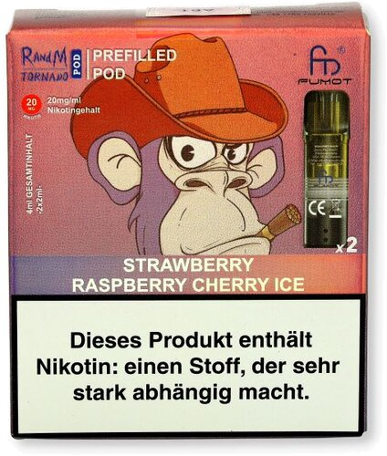 RandM Tornado Pods Strawberry Raspberry Cherry Ice 2x2ml 20mg