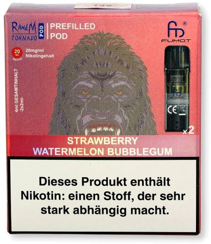 RandM Tornado Pods Strawberry Watermelon Bubblegum 2x2ml 20mg