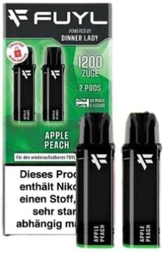 FUYL Powered by Dinner Lady Apple Peach Prefilled Pods 2x2ml 20mg