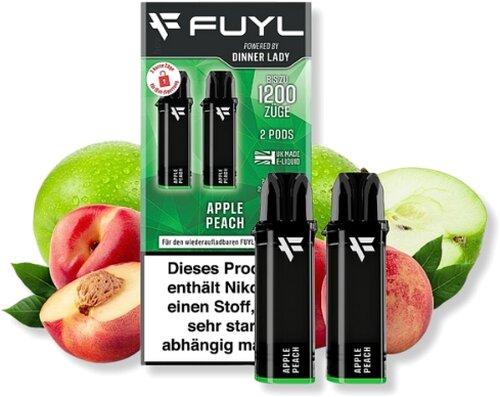 FUYL Powered by Dinner Lady Apple Peach Prefilled Pods 2x2ml 20mg