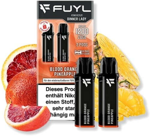 FUYL Powered by Dinner Lady Blood Orange Pineapple Prefilled Pods 2x2ml 20mg