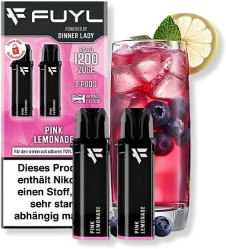 FUYL Powered by Dinner Lady Pink Lemonade Prefilled Pods 2x2ml 20mg