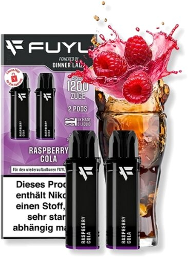 FUYL Powered by Dinner Lady Raspberry Cola Prefilled Pods 2x2ml 20mg FUYL Powered by Dinner Lady Raspberry Cola Prefilled Pods 2x2ml 20mg