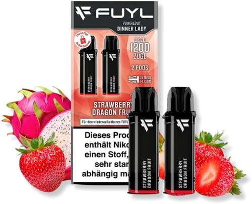 FUYL Powered by Dinner Lady Strawberry Dragon Fruit Prefilled Pods 2x2ml 20mg FUYL Powered by Dinner Lady Strawberry Dragon Fruit Prefilled Pods 2x2ml 20mg