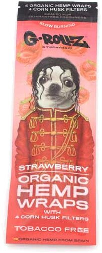 G-Rollz Hemp Wraps + Corn Husk Tips Strawberry Flavoured G-Rollz Hemp Wraps + Corn Husk Tips Strawberry Flavoured