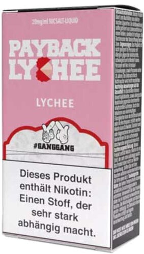 GANGGANG Payback Lychee Nikotinsalz Liquid 10ml 20mg GANGGANG Payback Lychee Nikotinsalz Liquid 10ml 20mg