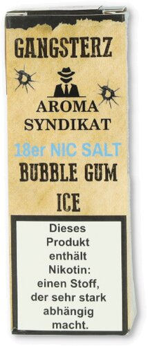 Gangsterz Bubble Gum Ice Nikotinsalz Liquid 10ml 18mg Gangsterz Bubble Gum Ice Nikotinsalz Liquid 10ml 18mg