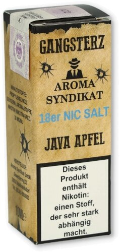 Gangsterz Java-Apfel Nikotinsalz Liquid 10ml 18mg Gangsterz Java-Apfel Nikotinsalz Liquid 10ml 18mg