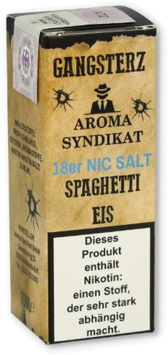 Gangsterz Spagetti Eis Nikotinsalz Liquid 10ml 18mg Gangsterz Spagetti Eis Nikotinsalz Liquid 10ml 18mg