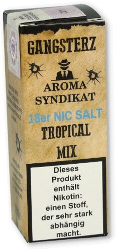 Gangsterz Tropical Mix Nikotinsalz Liquid 10ml 18mg Gangsterz Tropical Mix Nikotinsalz Liquid 10ml 18mg