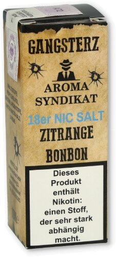 Gangsterz Zitrange-Bonbon Nikotinsalz Liquid 10ml 18mg Gangsterz Zitrange-Bonbon Nikotinsalz Liquid 10ml 18mg