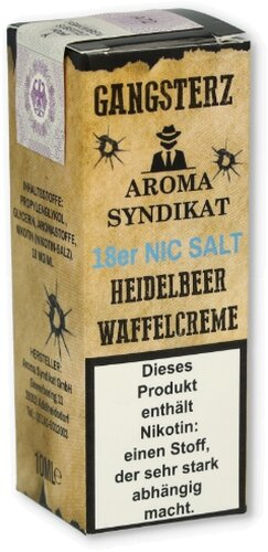 Gangsterzt Heidelbeere-Waffelcreme Nikotinsalz Liquid 10ml 18mg Gangsterzt Heidelbeere-Waffelcreme Nikotinsalz Liquid 10ml 18mg